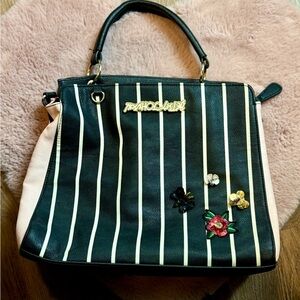 Betsey Johnson stripped satchel